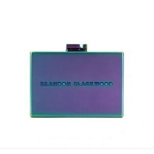 Brandon Blackwood Mini Metal Minaudière Iridescent Purple